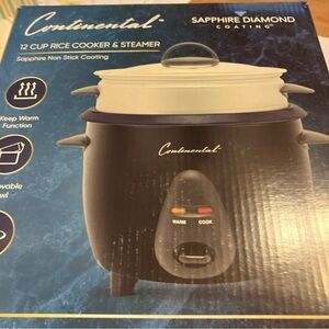 Black Rice Cooker & Steamer with Sapphire Diamond Coating